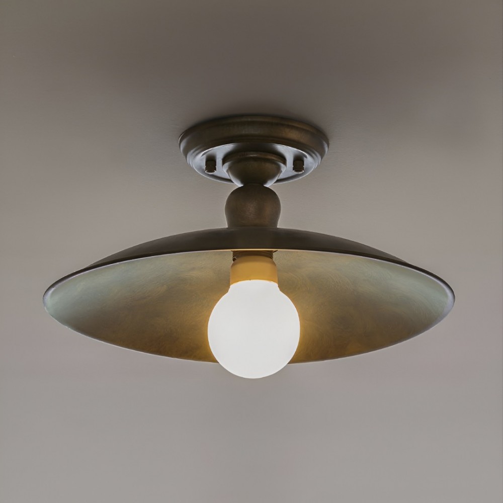 Ceiling lamp Incanti Lena, metal, antique black/matt gold, 1XE27, D.40 cm