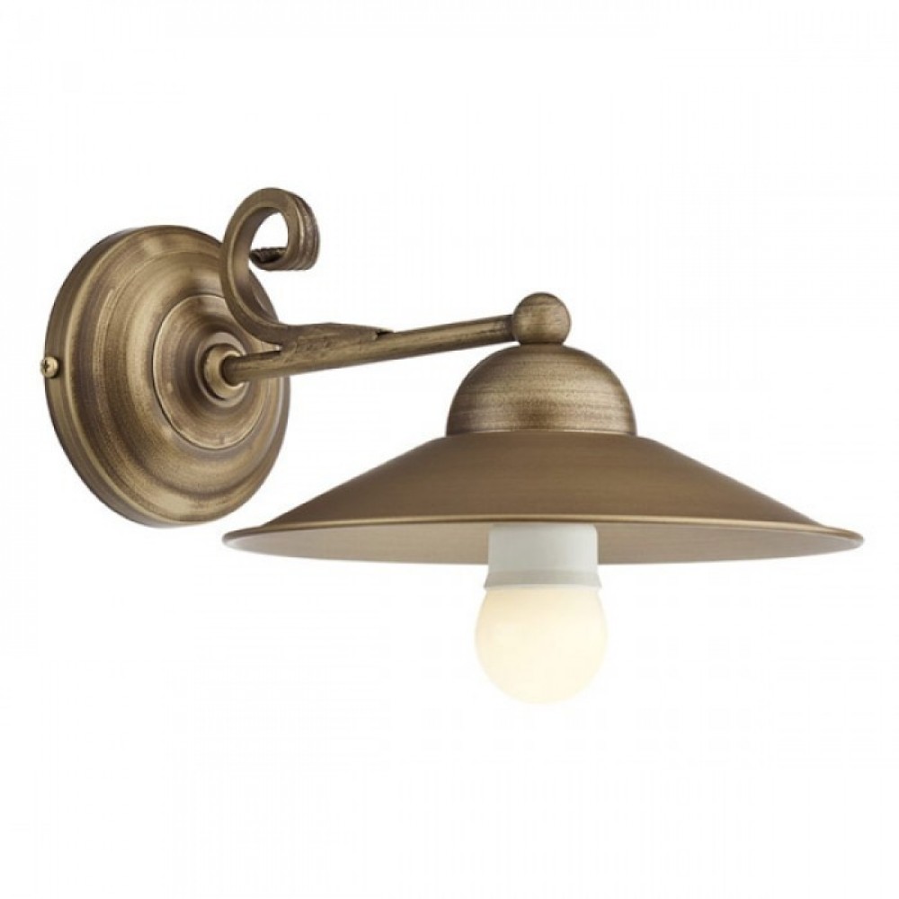 Wall lamp Incanti Lea, metal, brass patina, 1XE27