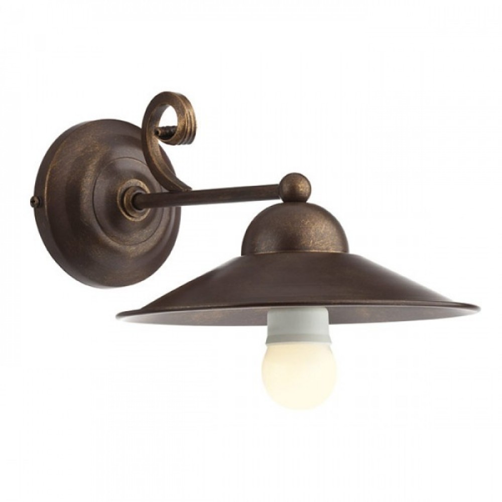 Wall lamp Incanti Lea, metal, brass patina, 1XE27