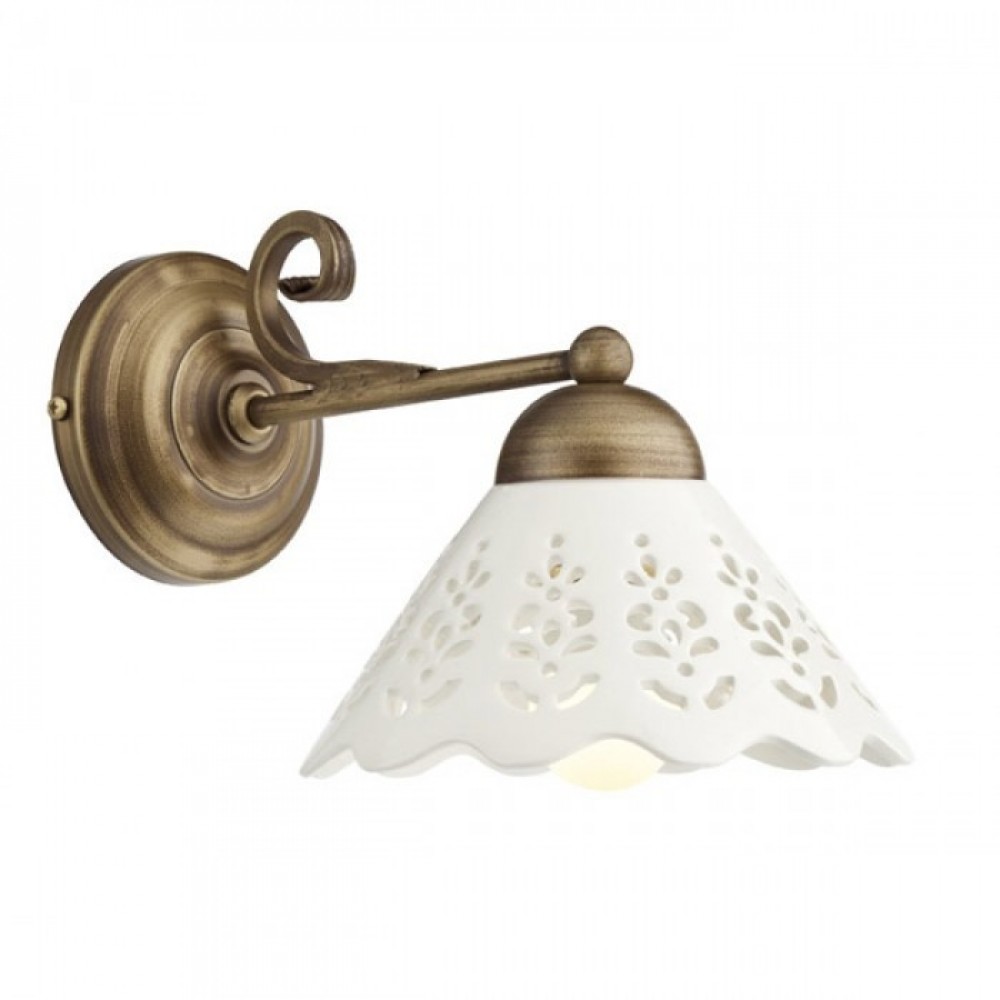 Wall lamp Incanti Lea, metal, brass patina, 1XE27