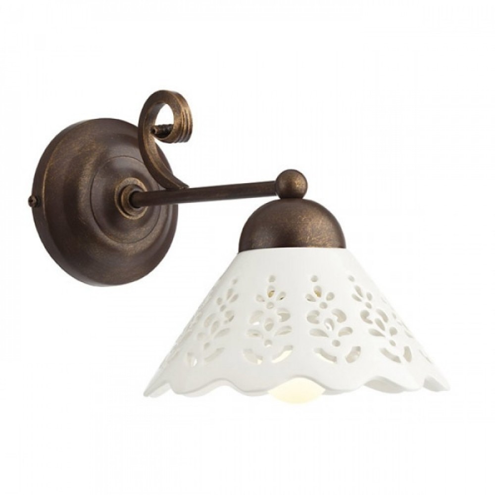 Wall lamp Incanti Lea, metal, brass patina, 1XE27