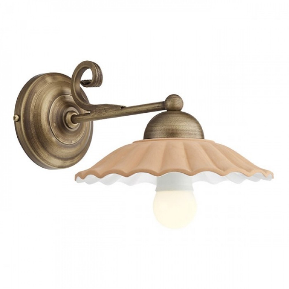 Wall lamp Incanti Lea, metal, brass patina, 1XE27