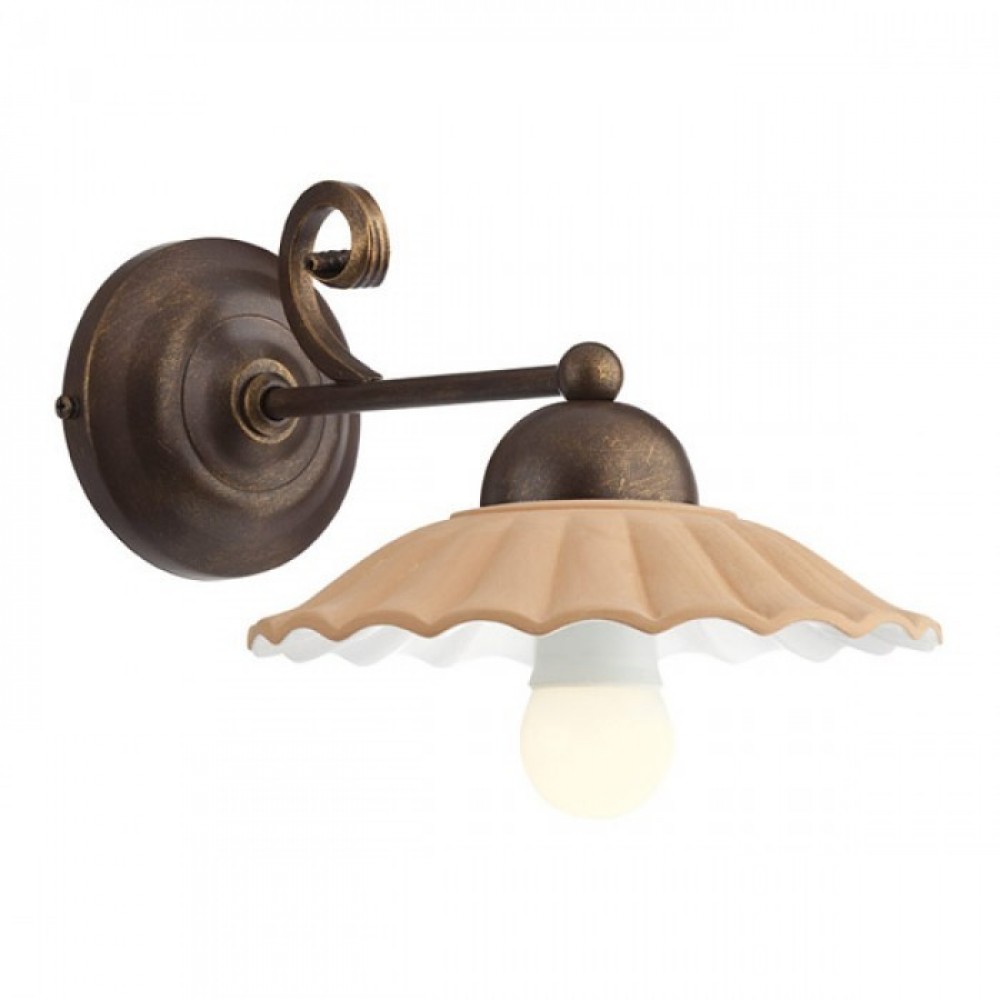 Wall lamp Incanti Lea, metal, brass patina, 1XE27
