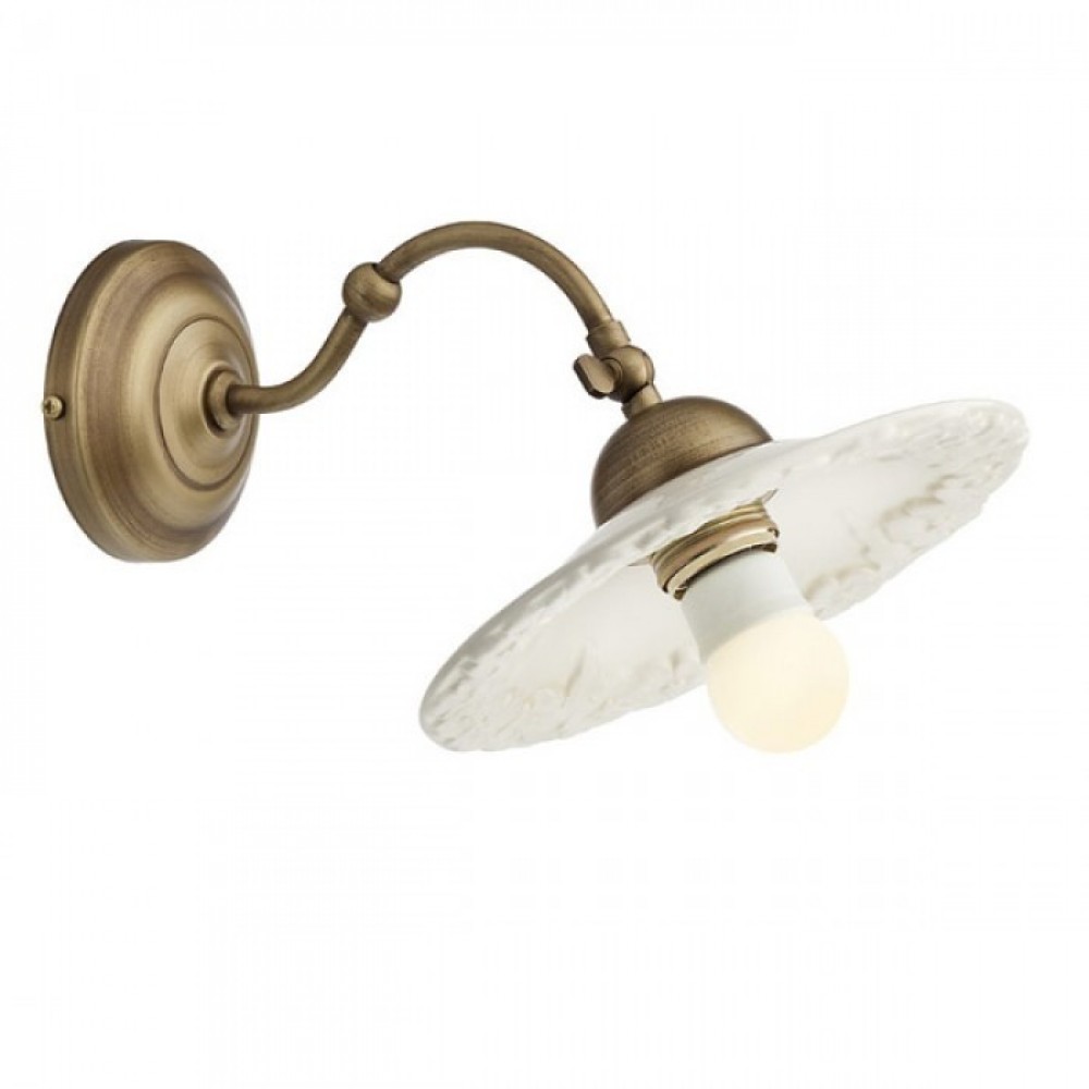 Wall lamp Incanti Lea, metal, brass patina/brown, 1XE27