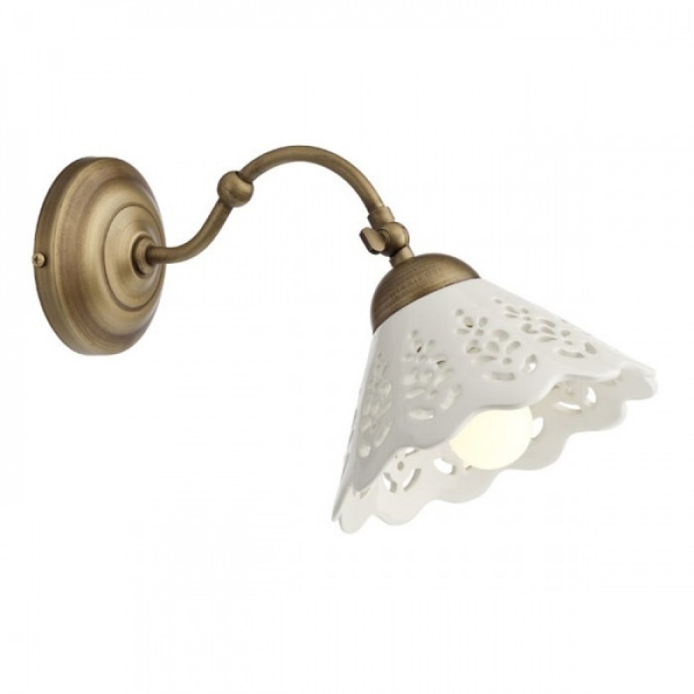 Wall lamp Incanti Lea, metal, brass patina/brown, 1XE27