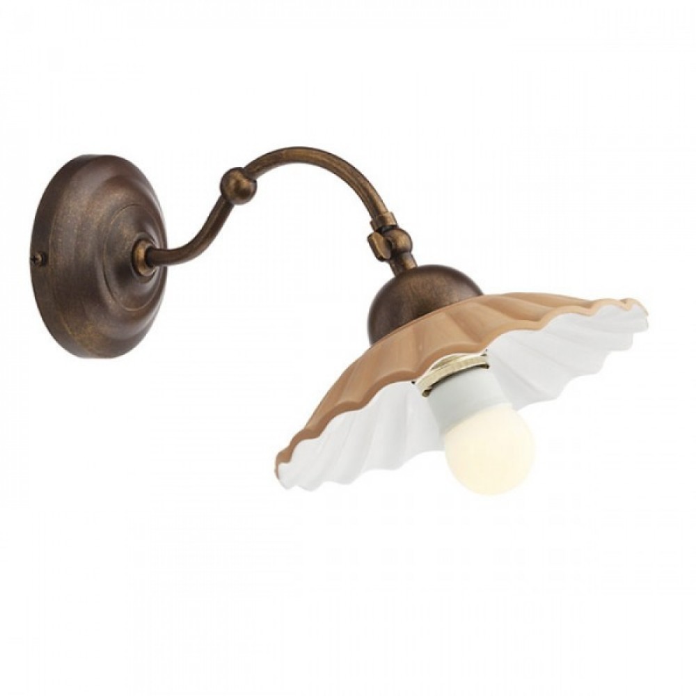 Wall lamp Incanti Lea, metal, brass patina/brown, 1XE27