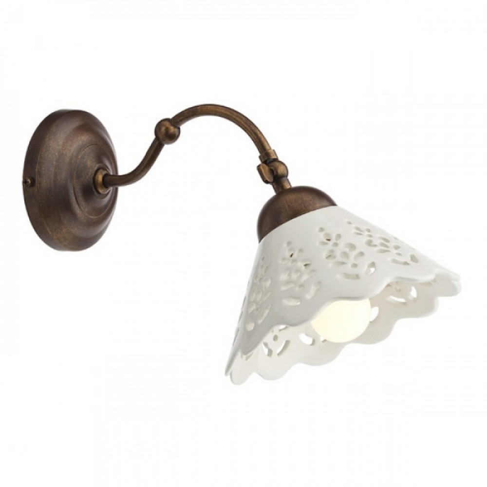 Wall lamp Incanti Lea, metal, brass patina/brown, 1XE27