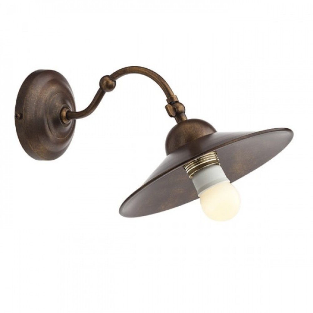 Wall lamp Incanti Lea, metal, brass patina/brown, 1XE27