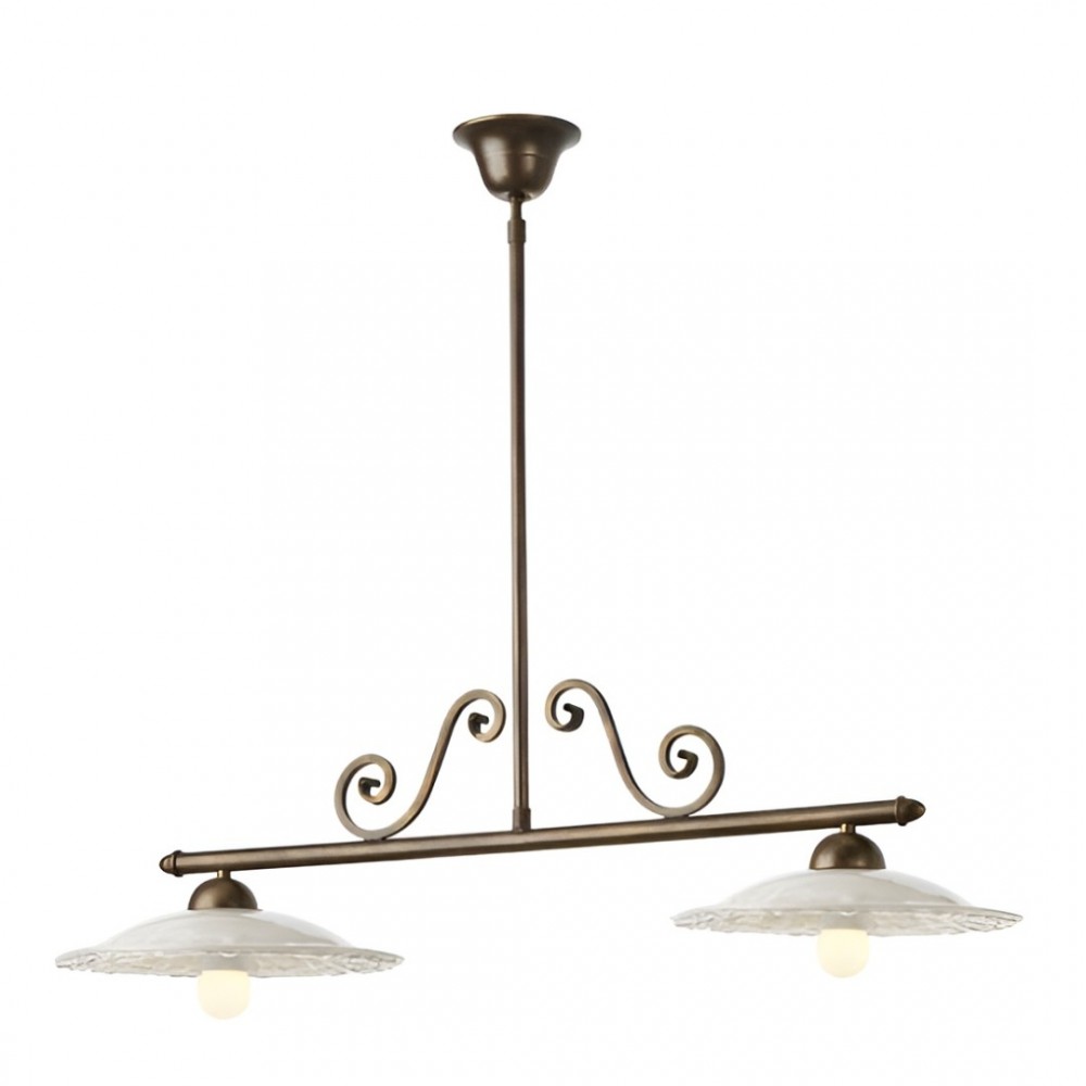 Suspension Incanti Lea, metal, brass/brown, 2XE27