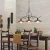 Suspension Incanti Lena, metal, antique black/matt gold, 3XE27, L.98 cm