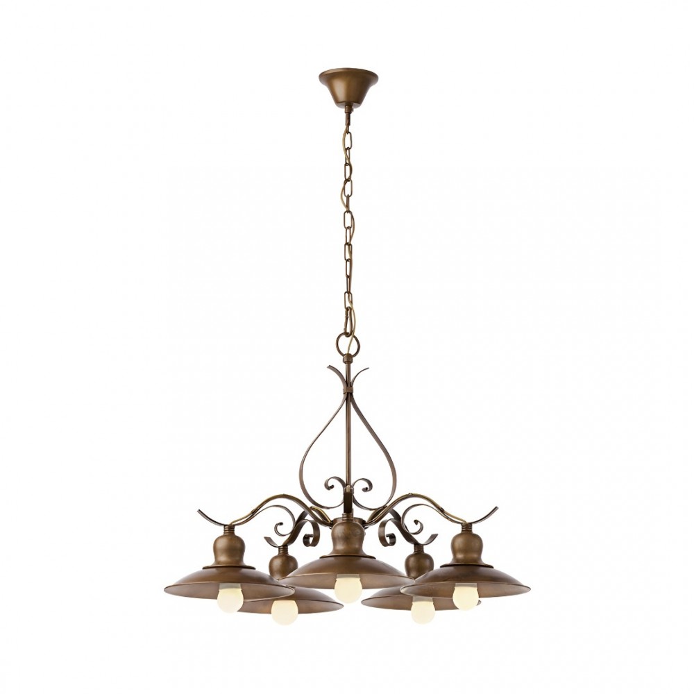 Chandelier Incanti Lena, metal, antique black/matt gold, 5XE27, D.66 cm