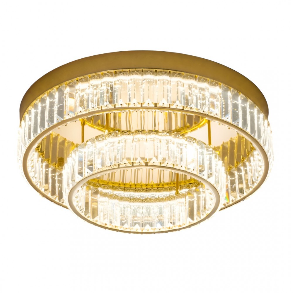 Ceiling lamp Incanti Akala, metal, gold plated, dimmable, LED, 49W, 3920 lumens, warm white 3000K, D.50 cm