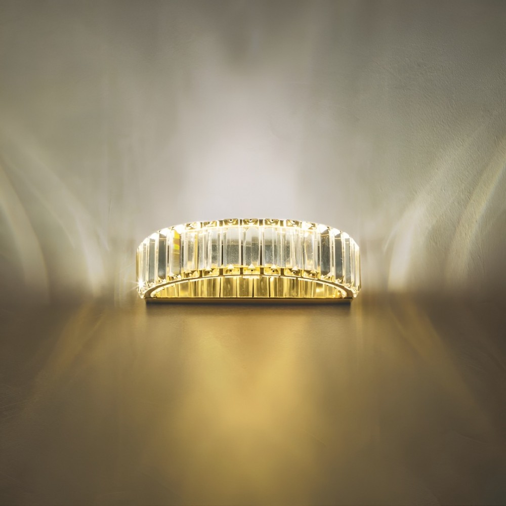 Wall lamp Incanti Akala, metal, gold plated, dimmable, LED, 15W, 1200 lumens, warm white 3000K, L.30 cm