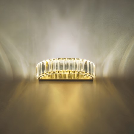 Wall lamp Incanti Akala, metal, gold plated, dimmable, LED, 15W, 1200 lumens, warm white 3000K, L.30 cm