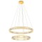 Suspension Incanti Akala, metal, gold plated, dimmable, LED, 84W, 6142 lumens, warm white 3000K, D.80 cm