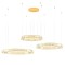 Suspension Incanti Akala, metal, gold plated, dimmable, LED, 142W, 11076 lumens, warm white 3000K, D.600cm+800cm+1000cm