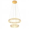 Suspension Incanti Akala, metal, gold plated, dimmable, LED, 58W, 4524 lumens, warm white 3000K, D.60 cm