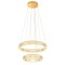 Suspension Incanti Akala, metal, gold plated, dimmable, LED, 58W, 4524 lumens, warm white 3000K, D.60 cm