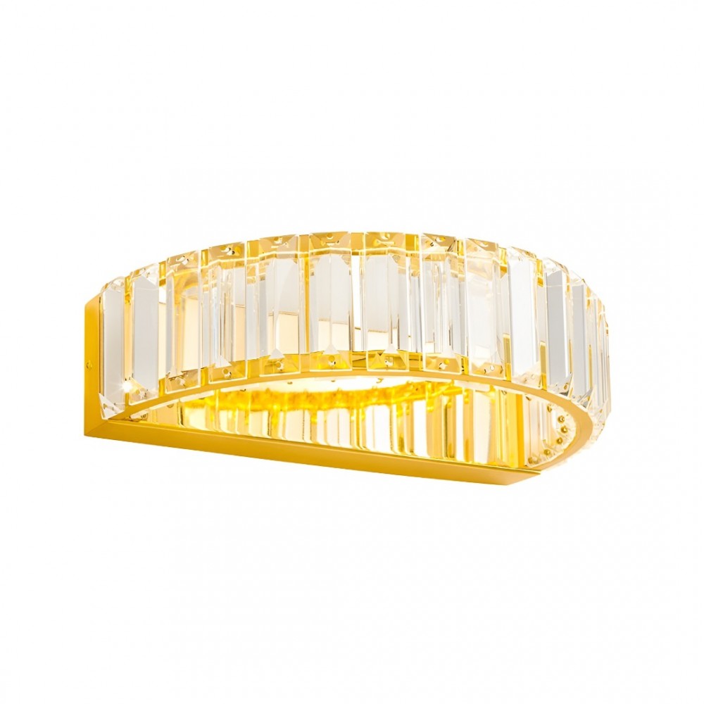 Wall lamp Incanti Akala, metal, gold plated, dimmable, LED, 15W, 1200 lumens, warm white 3000K, L.30 cm