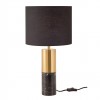 Table lamp Incanti Apua, metal, glossy gold, black marble, textile black, 1XE27, H.48 cm