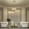 Suspension Incanti Akala, metal, gold plated, dimmable, LED, 142W, 11076 lumens, warm white 3000K, D.600cm+800cm+1000cm