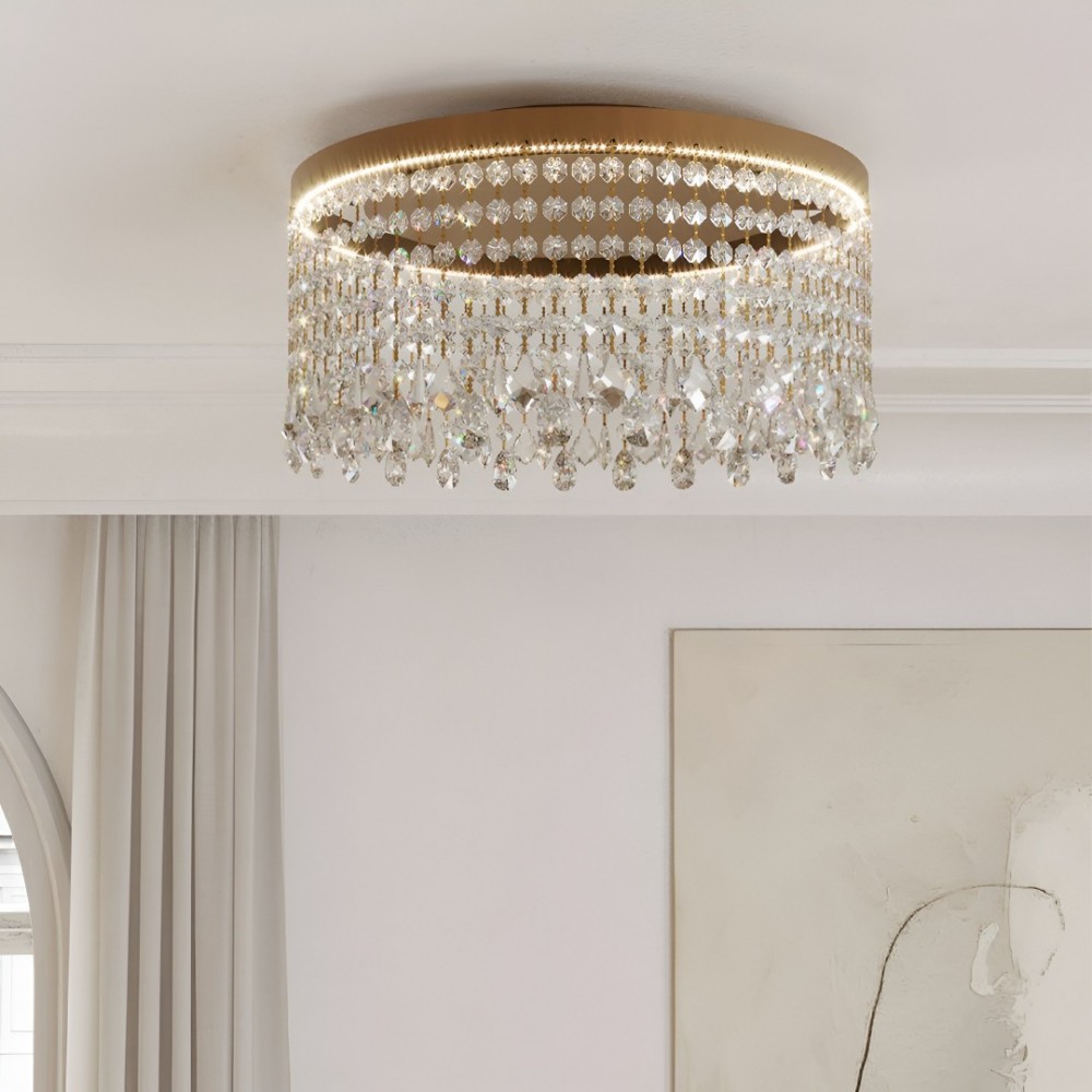 Ceiling lamp Incanti Vanesia, metal, brushed gold, dimmable, LED CCT, 28W, 2200 lumens, 3000K/4000K/6000K, D.40 cm