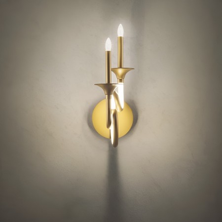 Wall lamp Incanti Chateau, metal, matt gold, LED, 10W, 570 lumens, warm white 3000K, H.35 cm