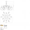 Chandelier Incanti Circe, metal, glossy white, 12XE14, D.100 cm