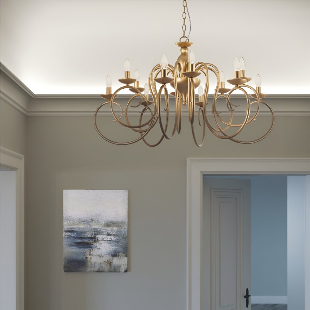 Chandelier Incanti Circe, metal, bronze, 12XE14, D.100 cm