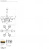 Chandelier Incanti Elizee, metal, fabric, matt white, 6XE14, D.75 cm