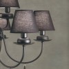 Chandelier Incanti Elizee, metal, fabric, matt black, 6XE14, D.75 cm