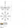 Chandelier Incanti Elizee, metal, fabric, matt black, 8XE14, D.92 cm