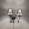 Wall lamp Incanti Elizee, metal, fabric, matt black, 2XE14, H.35 cm