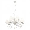 Chandelier Incanti Elizee, metal, fabric, matt white, 12XE14, D.92 cm