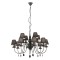 Chandelier Incanti Elizee, metal, fabric, matt black, 12XE14, D.92 cm