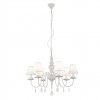 Chandelier Incanti Elizee, metal, fabric, matt white, 6XE14, D.75 cm