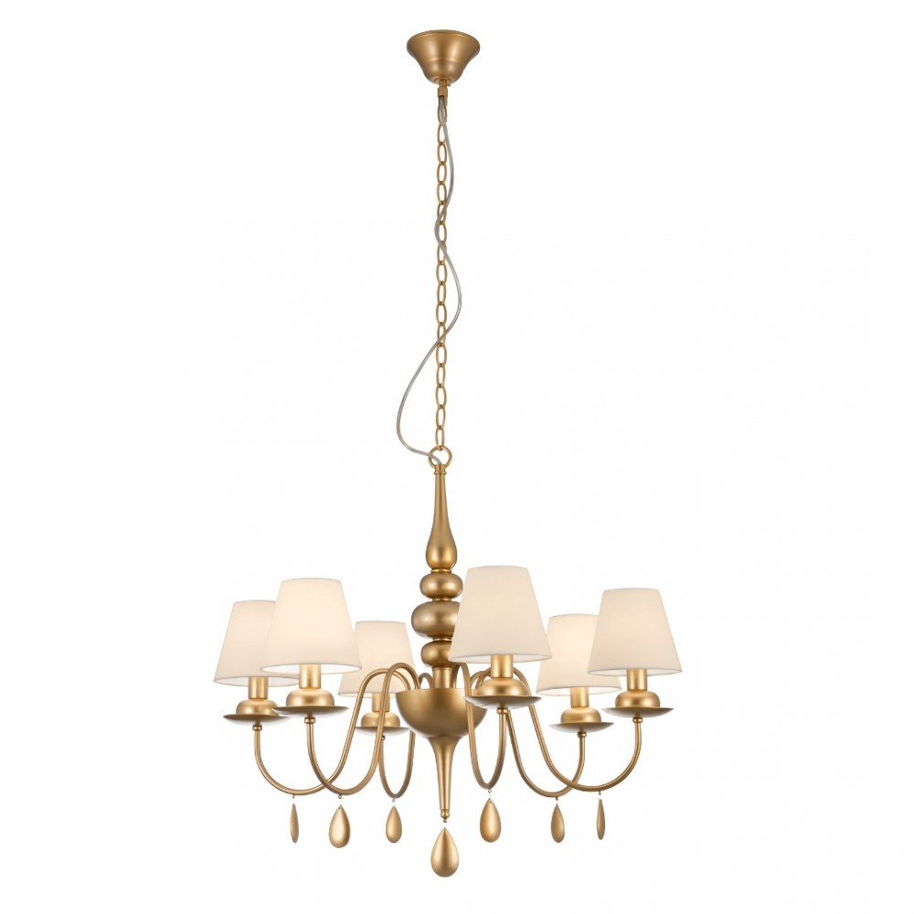 Chandelier Incanti Elizee, metal, fabric, bronze, 6XE14, D.75 cm