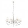 Chandelier Incanti Elizee, metal, fabric, matt white, 8XE14, D.92 cm