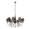 Chandelier Incanti Elizee, metal, fabric, matt black, 8XE14, D.92 cm