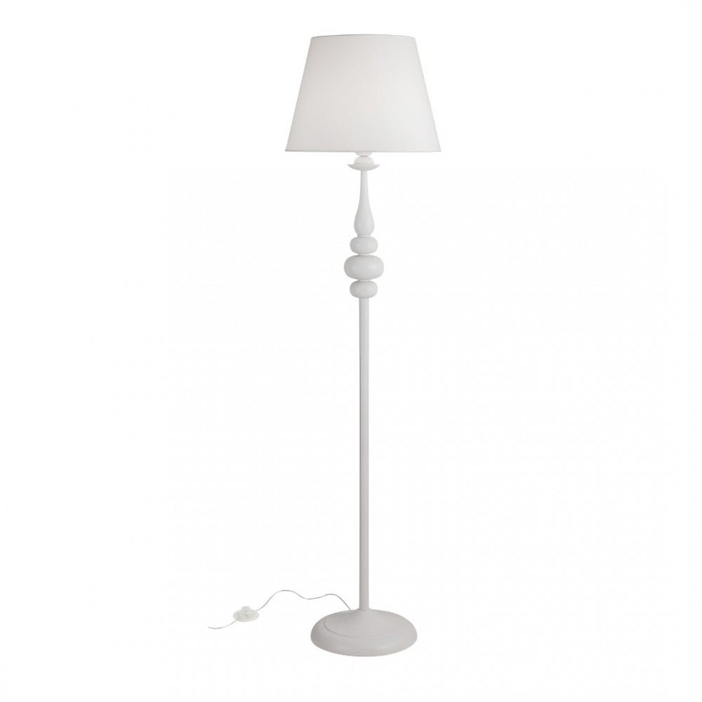 Floor lamp Incanti Elizee, metal, fabric, matt white, 1XE27, H.151 cm