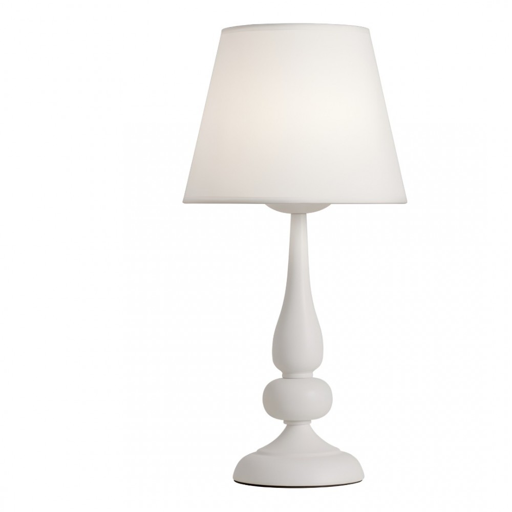 Table lamp Incanti Elizee, metal, fabric, matt white, 1XE14, H.45 cm