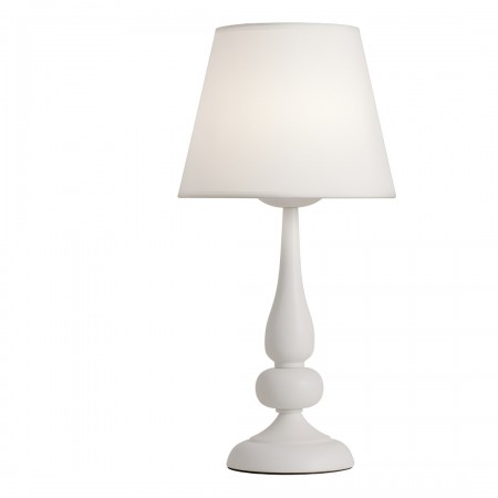 Table lamp Incanti Elizee, metal, fabric, matt white, 1XE14, H.45 cm