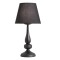 Table lamp Incanti Elizee, metal, fabric, matt black, 1XE14, H.45 cm