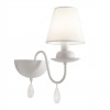 Wall lamp Incanti Elizee, metal, fabric, matt white, 1XE14, H.35 cm