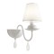 Wall lamp Incanti Elizee, metal, fabric, matt white, 1XE14, H.35 cm