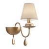 Wall lamp Incanti Elizee, metal, fabric, bronze, 1XE14, H.35 cm