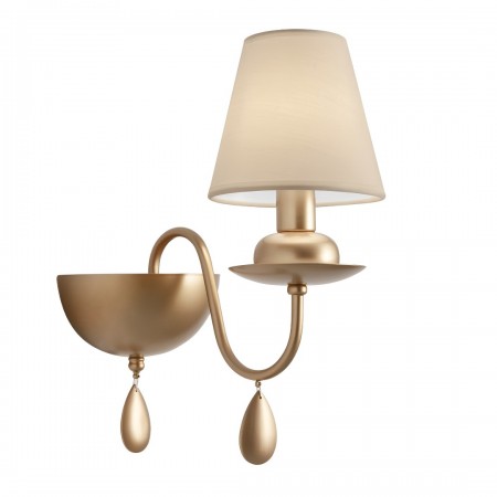 Wall lamp Incanti Elizee, metal, fabric, bronze, 1XE14, H.35 cm