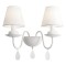 Wall lamp Incanti Elizee, metal, fabric, matt white, 2XE14, H.35 cm