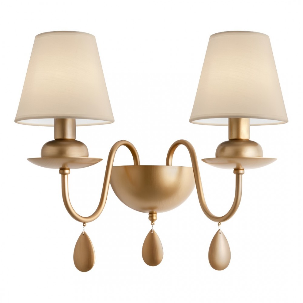 Wall lamp Incanti Elizee, metal, fabric, bronze, 2XE14, H.35 cm