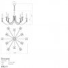 Chandelier Incanti Elisir, metal, brass, 12XE14, D.92 cm